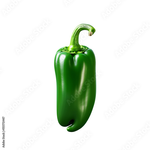 a green pepper with a stem