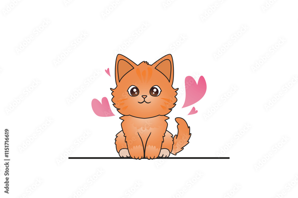 Obraz premium cartoon of cute cat character vector design