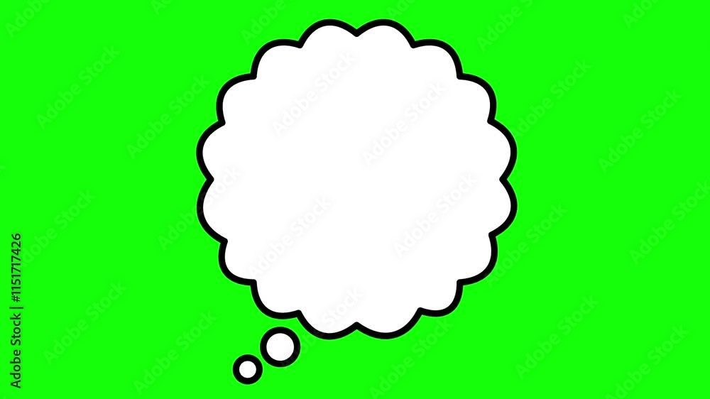モコモコの円形吹き出し(クロマキー背景) モコモコの円形吹き出し(クロマキー背景)