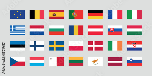 Wallpaper Mural Flag of All European Union member countries. European Union countries flag Bundle. Torontodigital.ca
