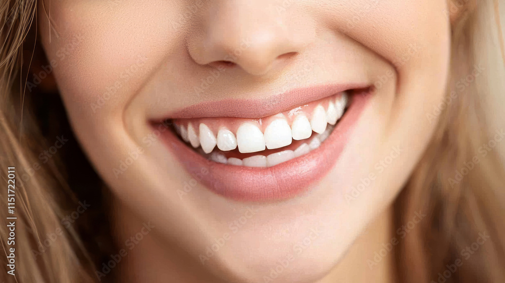 Close-up of a smiling young woman with beautiful white teeth Close-up of a smiling young woman with beautiful white teeth