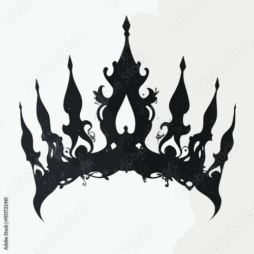 Ornate Black Crown Silhouette Design