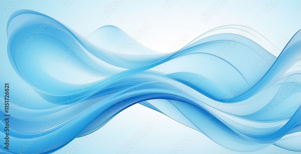 Flowing blue waves create a serene and calming atmosphere in a minimalist, created by ai generated Flowing blue waves create a serene and calming atmosphere in a minimalist, created by ai generated