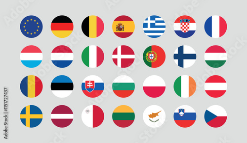 Flag of All European Union member countries. European Union countries Round flag Bundle. Free Download Flag of All European Union member countries. European Union countries Round flag Bundle. - GFXLoad
