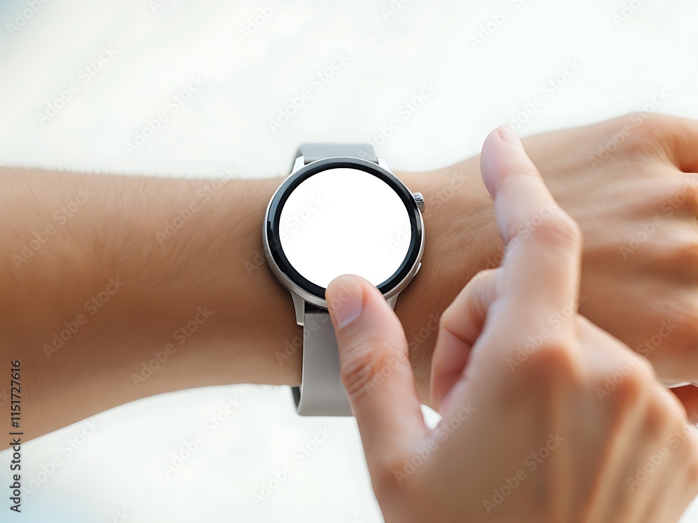 Blank Smartwatch Screen Mockup on Wrist for Branding Blank Smartwatch Screen Mockup on Wrist for Branding