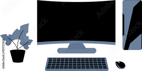 Desktop computer Vector 