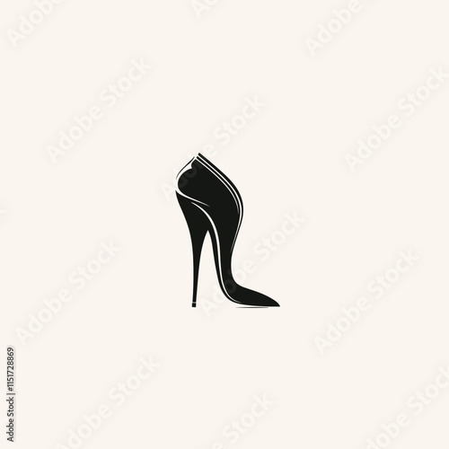 Stylish Black High Heel Shoe, Perfect for Fashion Stock Photos