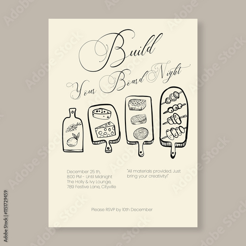 Build Your Board Night Template Whimsical Editable Design for Fun Charcuterie Events