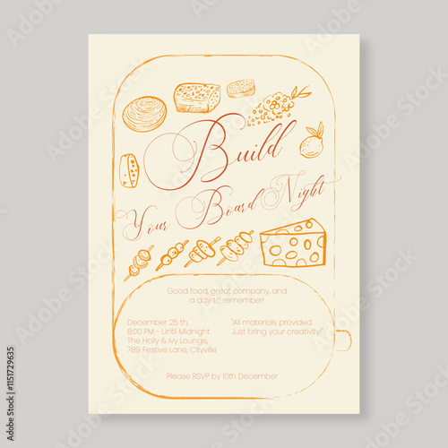 Whimsical Build Your Board Night Design Editable Template Perfect for Hosting Events