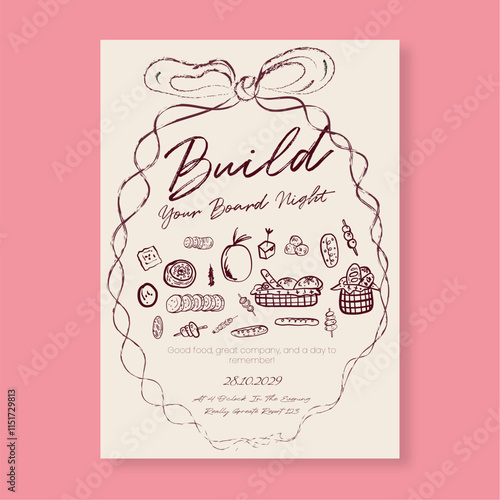 Whimsical Build Your Board Night Design Editable Template Perfect for Hosting Events