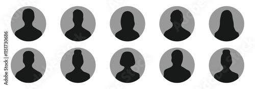 User icon vector set. black profile person icon vector. User profile icon set isolated. User profile sign. Vector Illustration