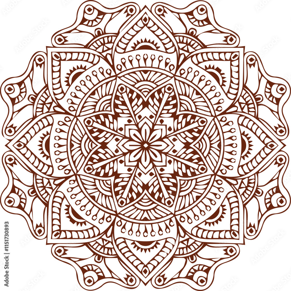Fototapeta premium Beautiful flower art and mandala vector design 