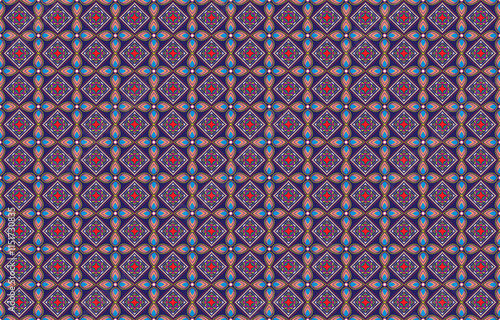 Ikat geometric folklore ornament with diamonds. Tribal ethnic vector texture. Seamless striped pattern in Aztec style. Folk embroidery. Indian, Scandinavian, Gypsy, Mexican, African rug.
