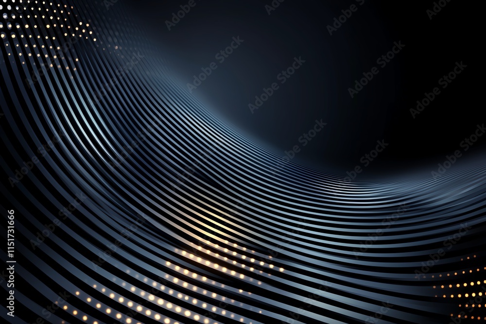 Abstract digital background with curved metallic lines and glowing dots, creating a futuristic and dynamic visual effect ideal for tech or innovation themes. Abstract digital background with curved metallic lines and glowing dots, creating a futuristic and dynamic visual effect ideal for tech or innovation themes.