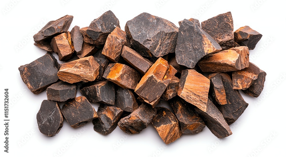 A collection of raw, natural rocks displaying a variety of textures and earthy colors, set against a clean white background for versatile design applications. A collection of raw, natural rocks displaying a variety of textures and earthy colors, set against a clean white background for versatile design applications.