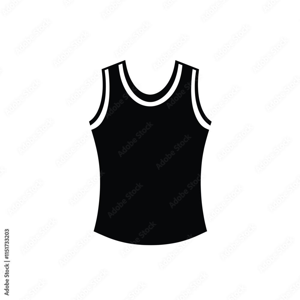 Silhouette of a black tank top icon on a white background in a simple and minimalistic style Vector illustration Silhouette of a black tank top icon on a white background in a simple and minimalistic style Vector illustration