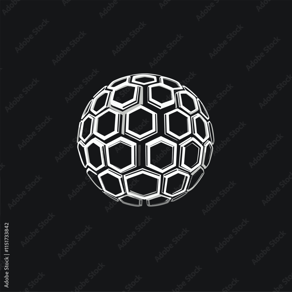 Stylish black and white soccer ball graphic design Stylish black and white soccer ball graphic design