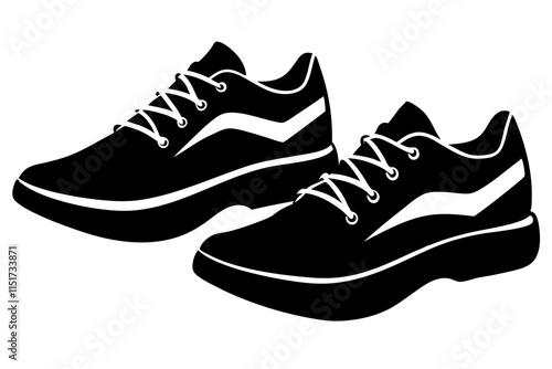 sports shoes silhouette vector illustration.