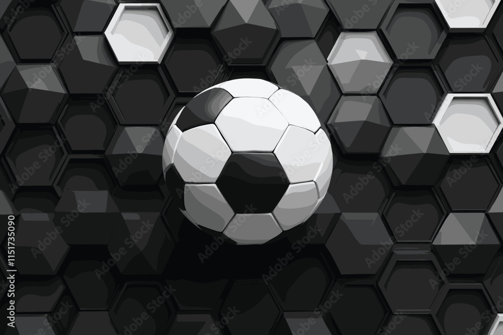 Obraz premium Stylish black and white soccer ball graphic design