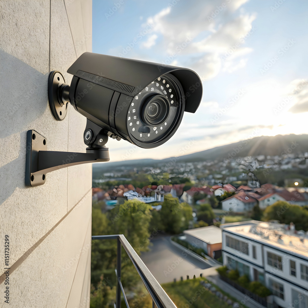 A surveillance camera is used for monitoring and recording video footage for security A surveillance camera is used for monitoring and recording video footage for security