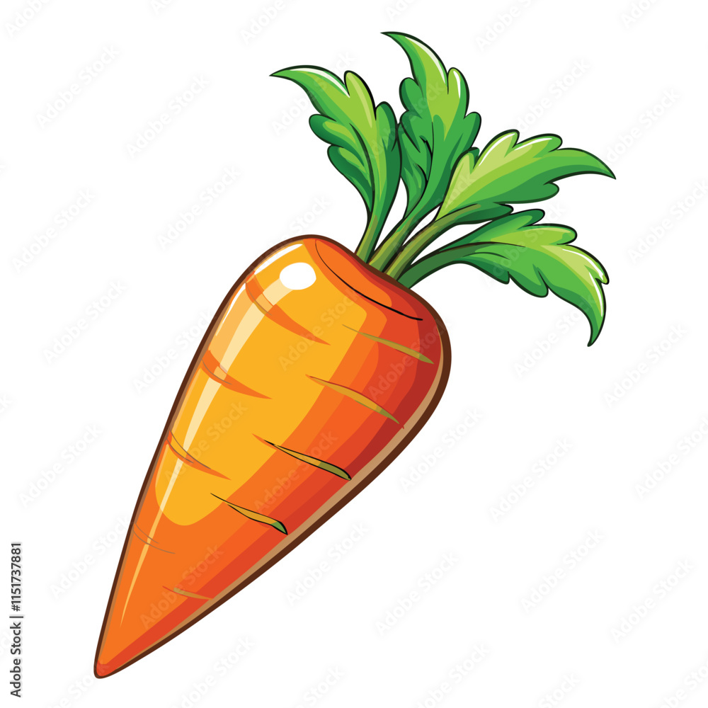 Carrot Vector Illustration Isolated on White Background Carrot Vector Illustration Isolated on White Background
