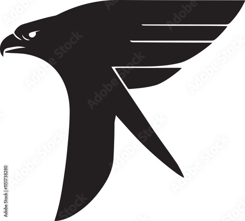 falcon icon vector art illustration on a white background.
