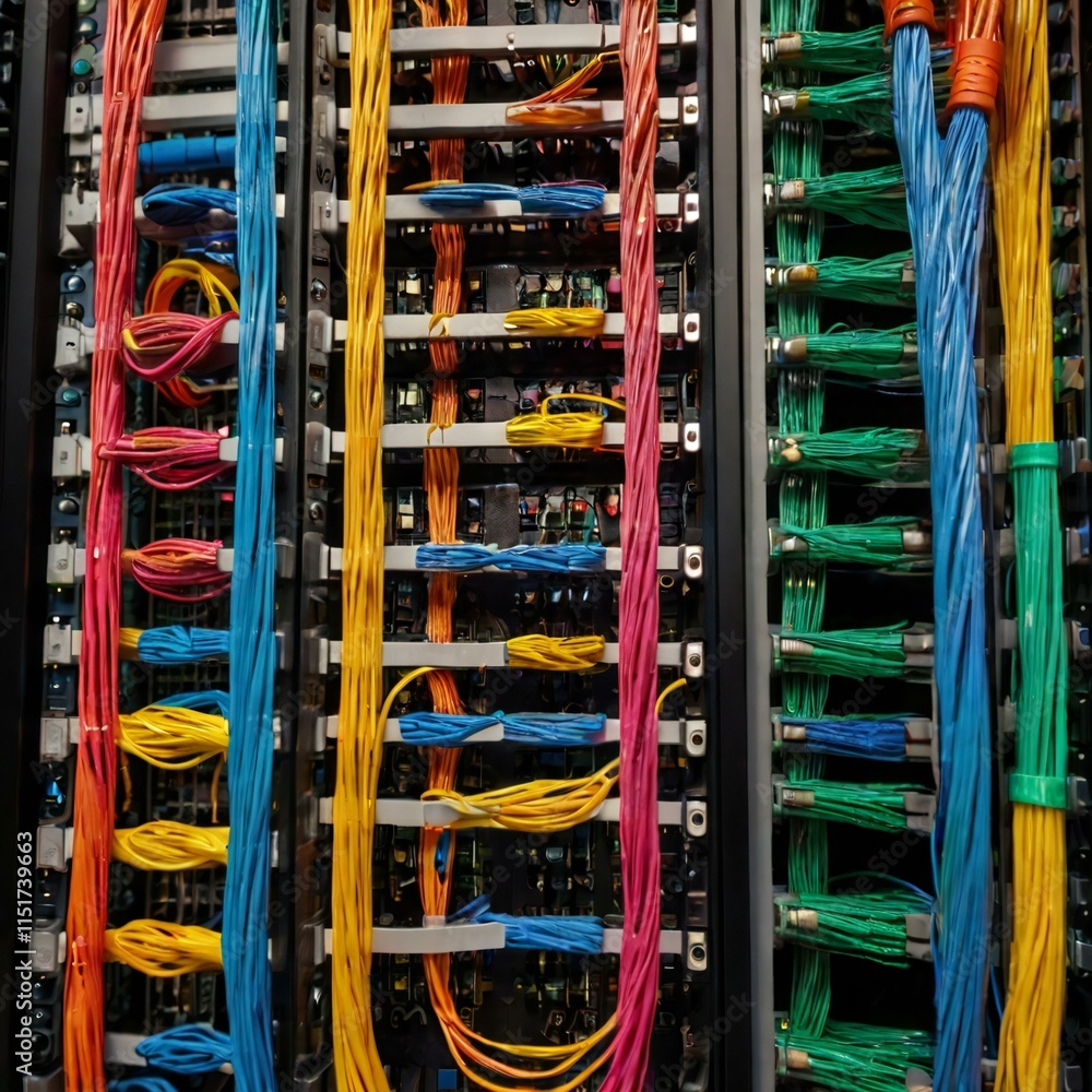 with colorful fiber-optic cables Generative AI with colorful fiber-optic cables Generative AI