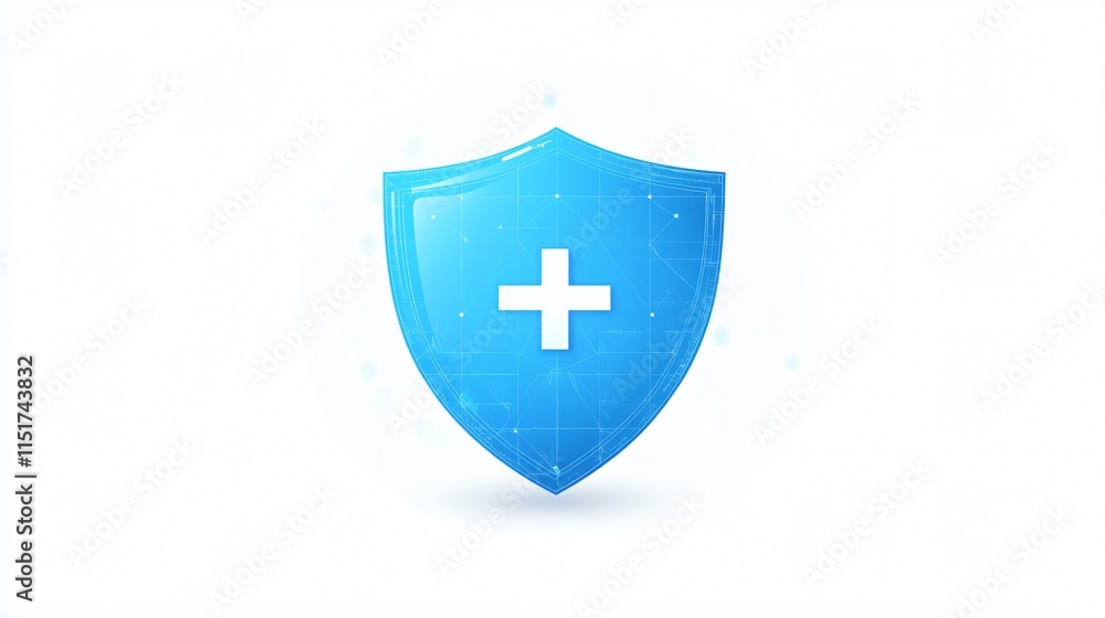 Obraz premium Blue Shield Medical Protection Health Care Concept