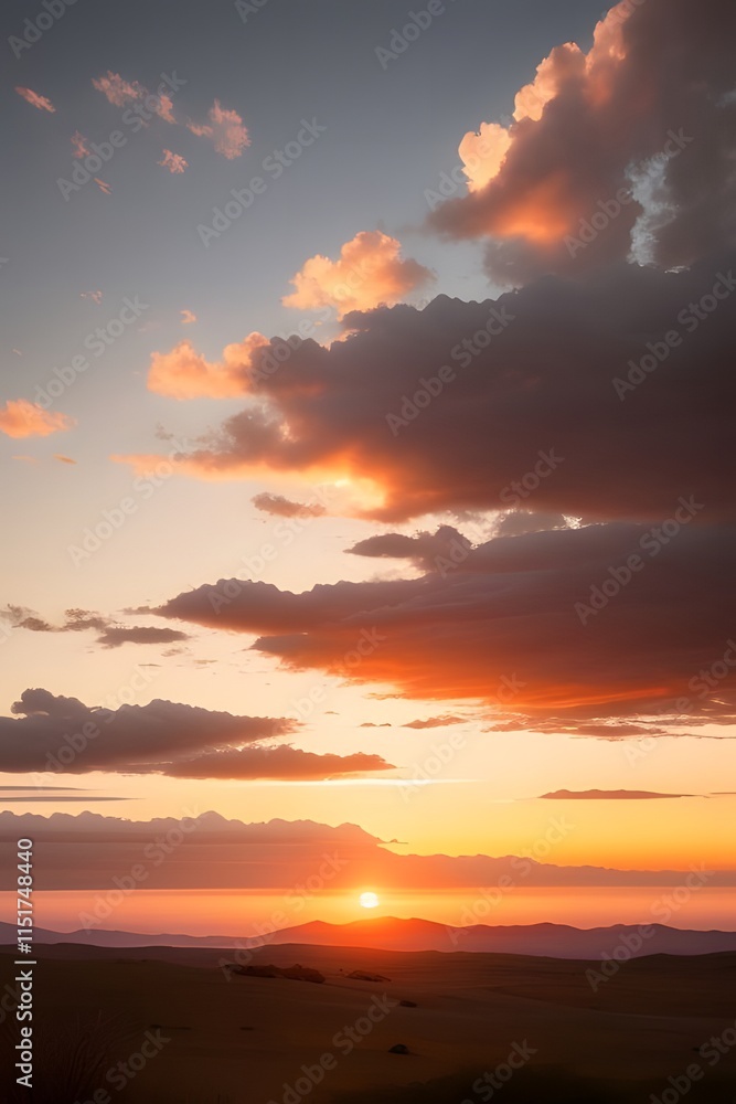 ia generated. sunset over a cliff with a sunset in the background ia generated. sunset over a cliff with a sunset in the background