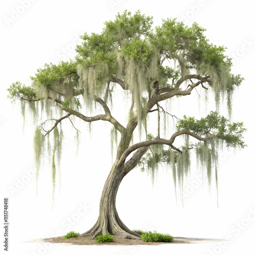 Spanish moss is a gray-green epiphytic plant that hangs from tree branches