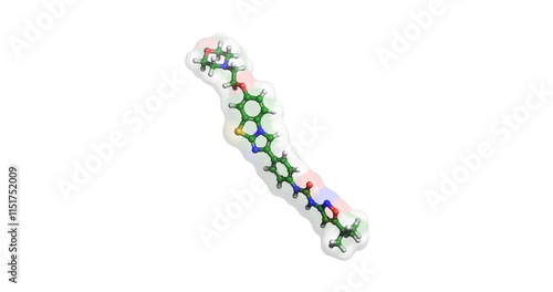 Quizartinib, anticancer drug for Acute Myeloid Leukemia, 3D molecule, 4K  photo