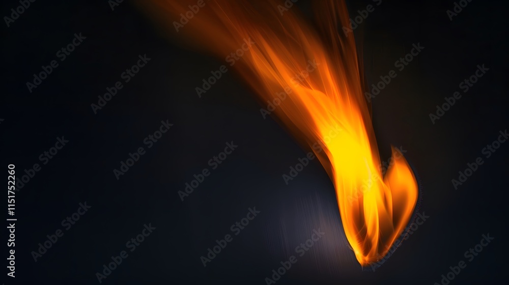 Dynamic Orange Flame on Dark Background Dynamic Orange Flame on Dark Background