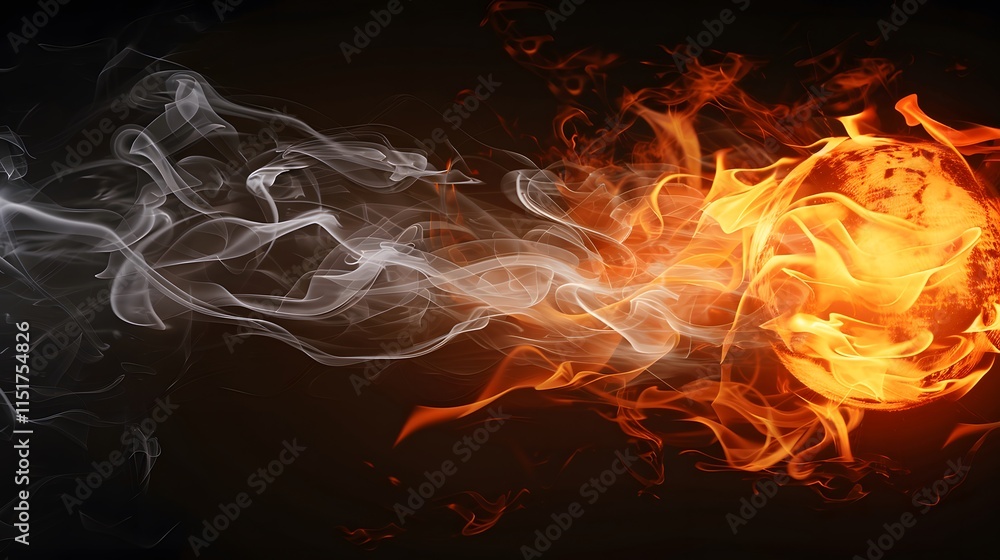 Fototapeta premium Dynamic Flames and Smoke Abstract Background