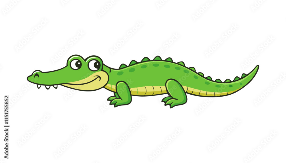 Fototapeta premium Realistic Crocodile vector art isolated on white background