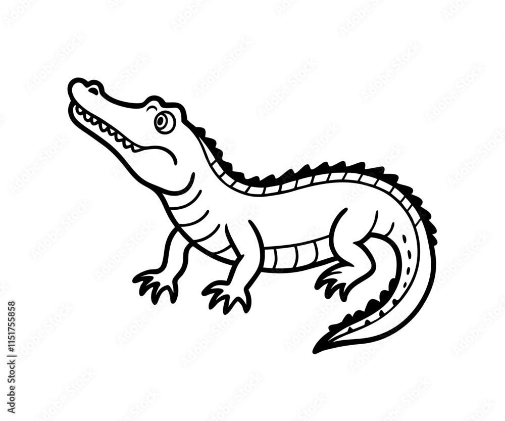 Obraz premium crocodiles line art design silhouette vector illustration