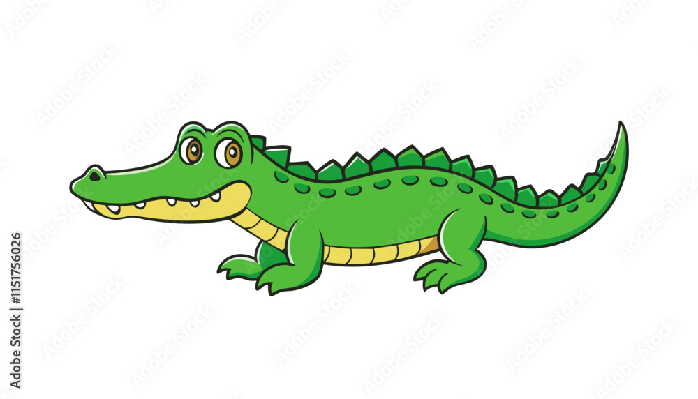 Realistic Crocodile vector art isolated on white background Realistic Crocodile vector art isolated on white background