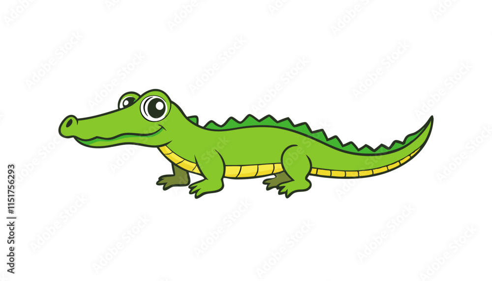 Realistic Crocodile vector art isolated on white background Realistic Crocodile vector art isolated on white background