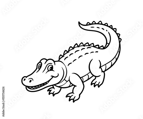 crocodiles line art design silhouette vector illustration