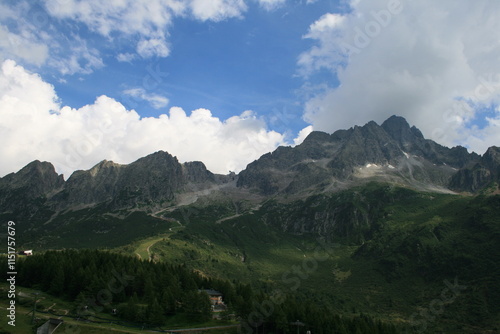 Italian Alps top cloudy sky