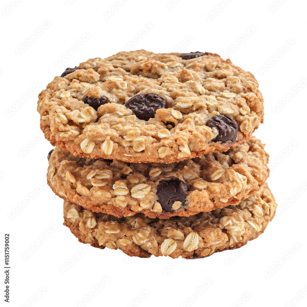 Oatmeal cookies isolated on white or transparent background Oatmeal cookies isolated on white or transparent background