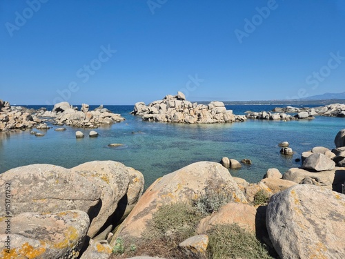 The Lavezzi Islands (Iles Lavezzi) form an archipelago of granite islands and reefs in the Strait of Bonifacio that separates Corsica from Sardinia photo