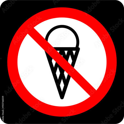 No ice cream sign, prohibitio... photo