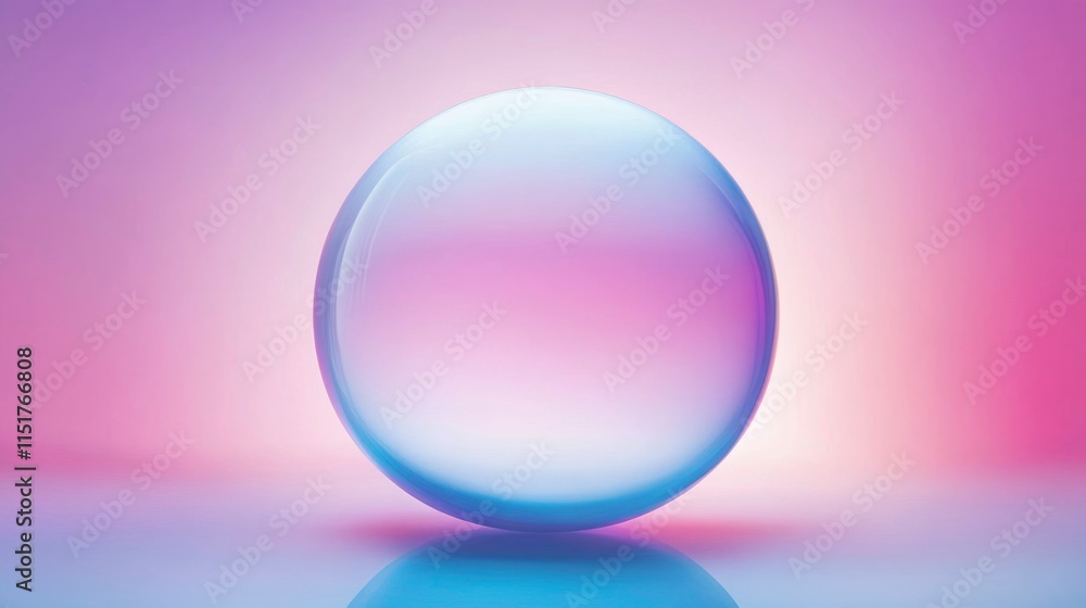 Obraz premium A translucent blue egg on a pastel background