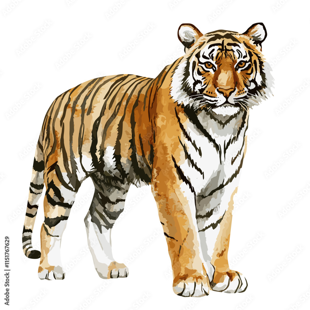Obraz premium Watercolor Tiger Illustration