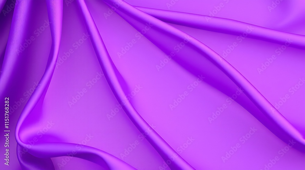 Obraz premium Violet satin fabric folds softly create elegant curves.
