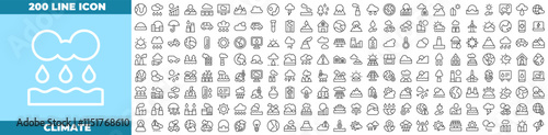 Climate Line Editable Icons set