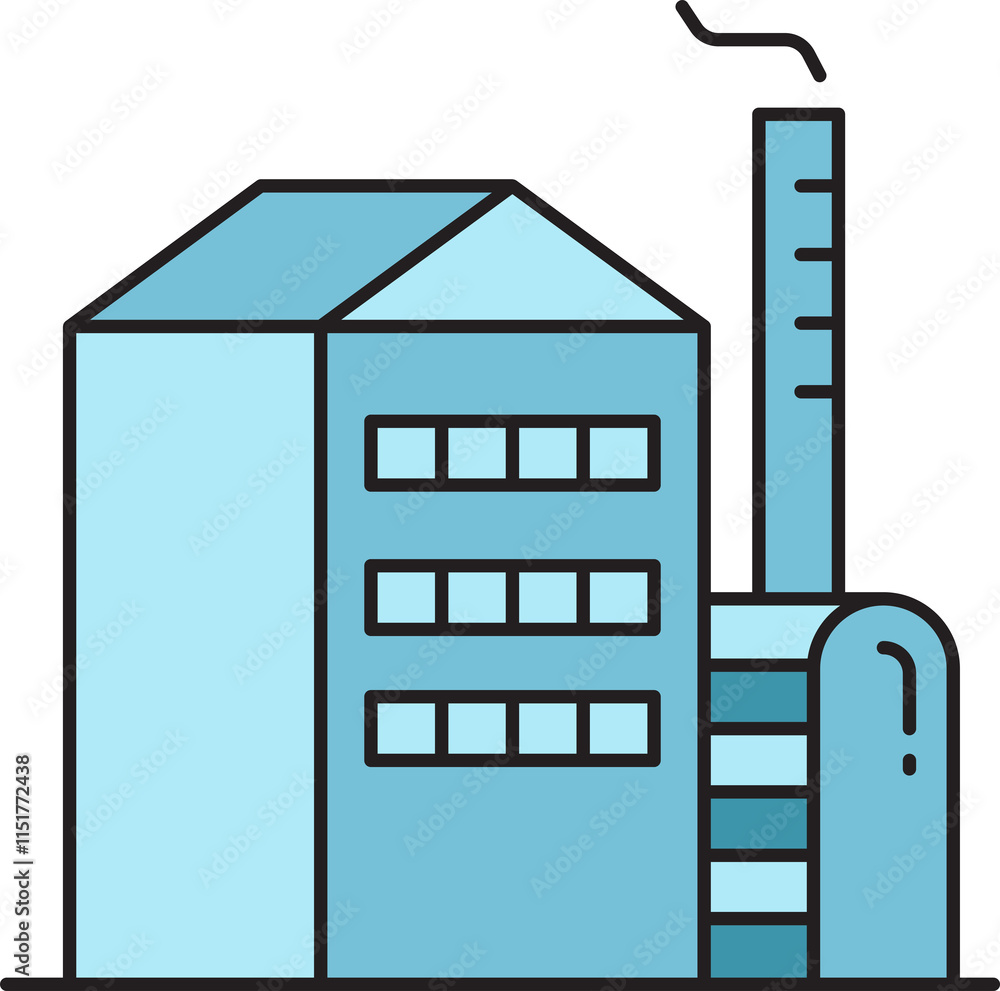 Obraz premium Factory Building Icon