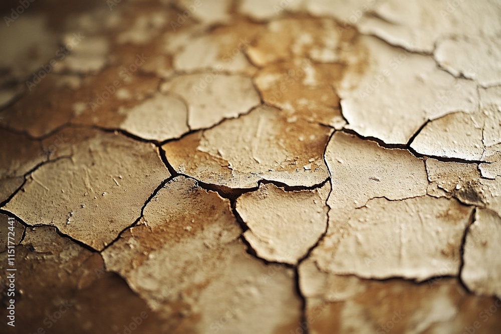 Fototapeta premium Close-up of cracked, dry earth showing texture and drought.