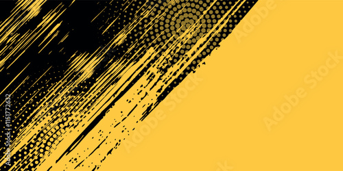Dots halftone yellow and dark blue color pattern gradient grunge texture background. vector grunge