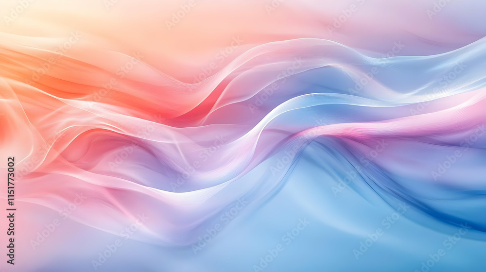 Abstract waves of color blending in soft gradients, creating a serene and calming atmosphere. Abstract waves of color blending in soft gradients, creating a serene and calming atmosphere.